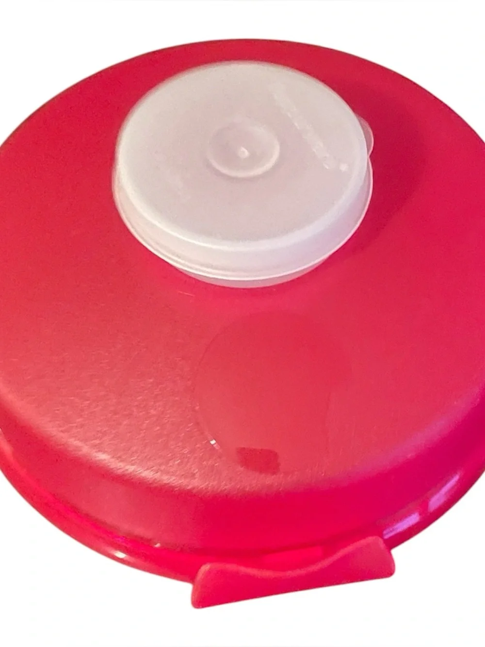 Vintage Tupperware Bagel Keeper w Smidget mini container red
